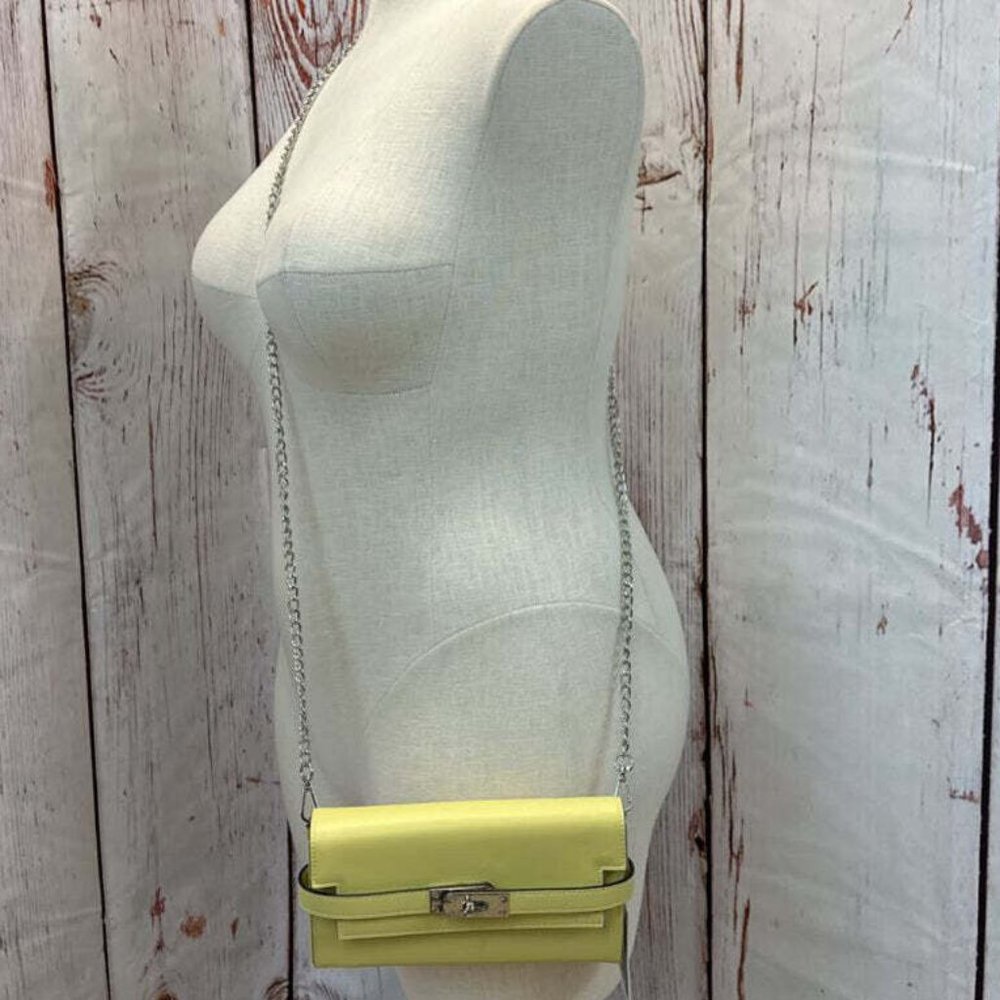 INZI CITRON YELLOW WALLET CROSSBODY PURSE